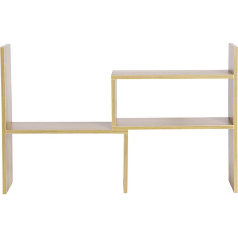 Eosnow Tavolo fai-da-te Desktop Storage Rack Espositore Organizer Libreria da banco Colore legno