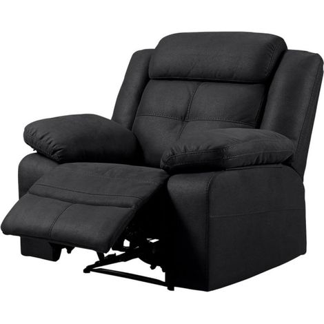 Fauteuil de relaxation électrique nubuck gris Pinya (1/4)