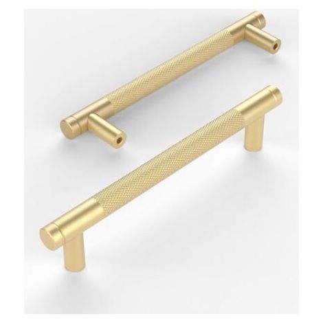 Pair - Ensemble de 10 poignées noires pour meubles et placards de cuisine, avec vis, convenant aux bureaux, tiroirs, armoires et penderies ( Or, 160 mm) (1/3)