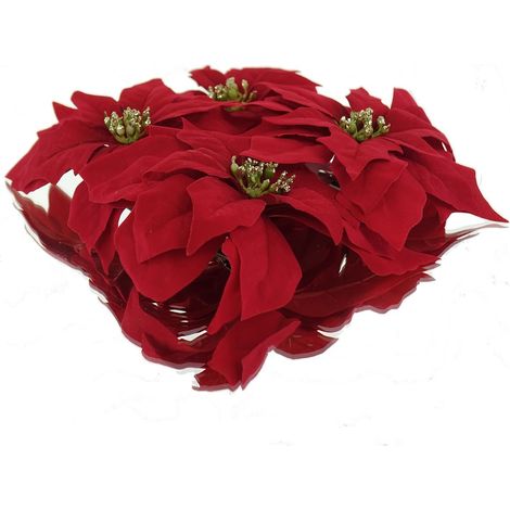 DPI Weihnachtssterne - Poinsettien mit Krokodilklemme 4er Pack - Kunstblumen (1/5)