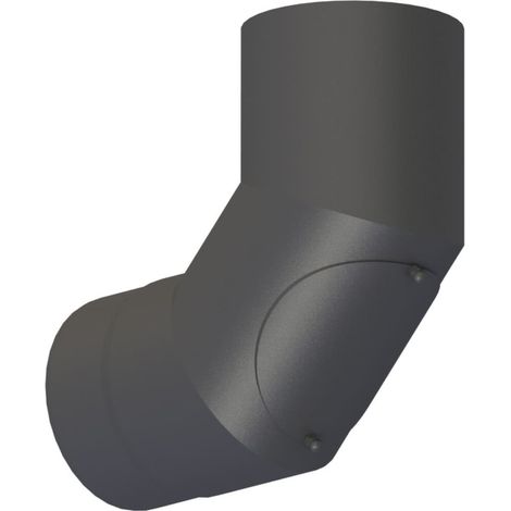 Coude 90° de poêle noir diamètre 120 mm avec trappe de visite
