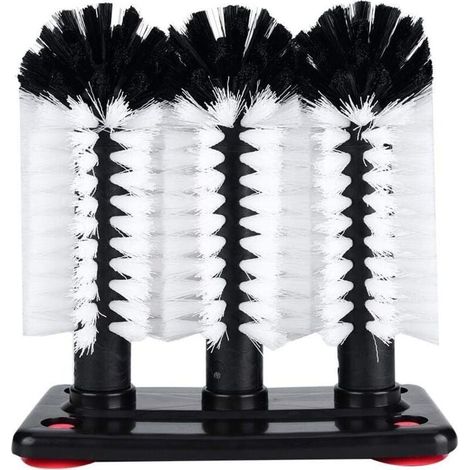 Lot de 3 brosses de nettoyage pour verre avec ventouse (1/4)