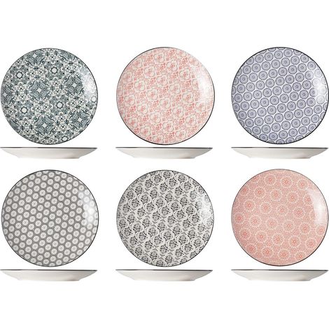 Assiette Plate Délirio en Grès 6 Assortis D23.5 Cm Lot de 6 (1/5)