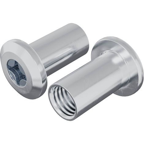 Tuerca de Bloqueo 2 pcs Níquel M6 x 25 mm Acero vidaXL