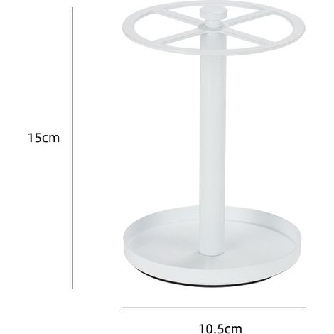 Porte-brosses à dents à 4 compartiments avec trous d'aération et égouttoir — Rond, blanc (1/3)