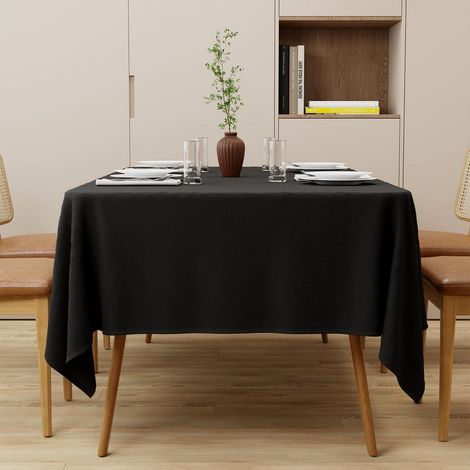 Nappe lavable 85x85cm Carré Noir Polyester, Anti-taches