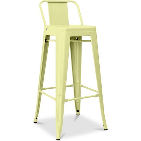 Sgabello da bar con schienale - Design industriale - 76 cm - Nuova edizione - Stylix (1/5)