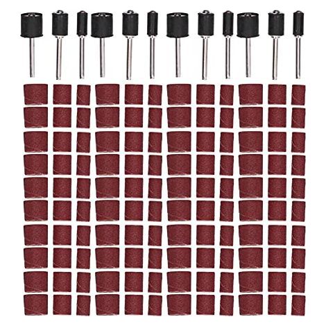 Kit de Tambour Ponçage pour Perceuse à Colonne, 132 Pièces Tambours Ponceuse avec 120 Bandes Ponçage, 12 Tambour, Roues Polissage - (1/5)