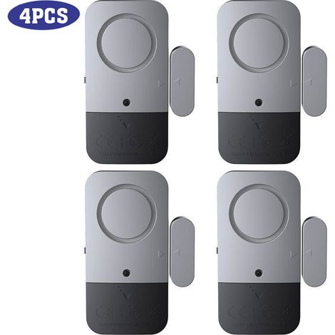 Capt d'alarme de fenêtre de porte Capt de porte sans fil Alarme antivol Compatible avec l'hte d'alarme pour système d'alarme de sécurité domotique intelligent Ensemble de quatre pièces