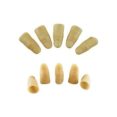Set mit 10 künstlichen Plastikfingern für Halloween, realistische und gruselige Accessoires zur Dekoration eines Spukhauses. (1/3)