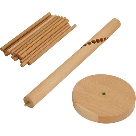 Séchoir à Pâtes en Bois Beige, Cintre à Spaghetti Réglable pour Maison et Restaurant, Support Solide et Pratique pour Pâtes Fraîches (1/5)