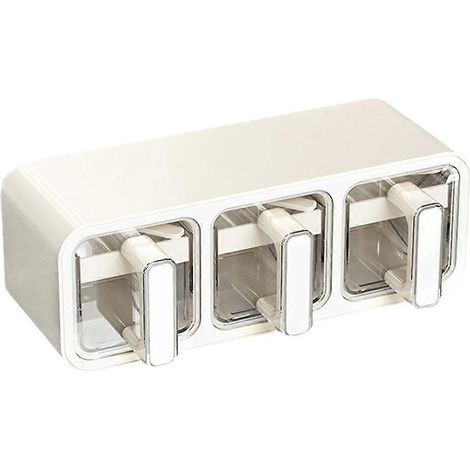 Boîte de rangement murale pour sel, glutamate monosodique et condiments de cuisine  ensemble de pots à épices multi-grilles intégrés A (1/5)