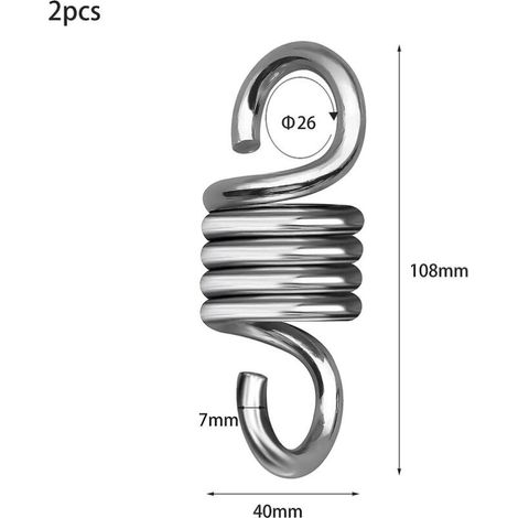 Ressorts de hamac 2 pièces, ressorts d'extension en acier pour hamacs suspendus et balançoires de porche, ressorts robustes (1/4)