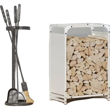 Range à bois, acier durable, circulation d'air optimale, 44 x 28 x 65 cm (1/2)