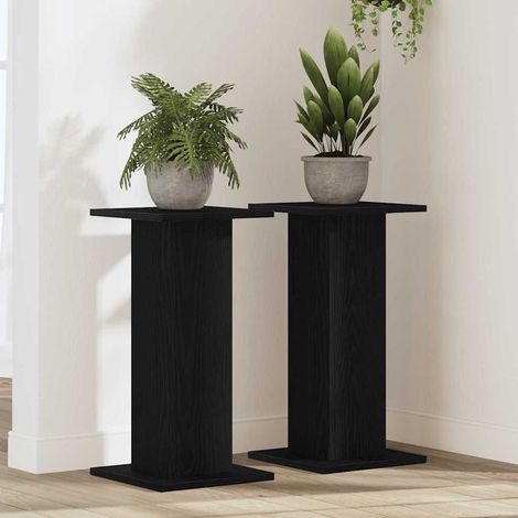 Pflanzenständer 2 pcs Schwarz Eichen-Optik 30 x 30 x 60 cm