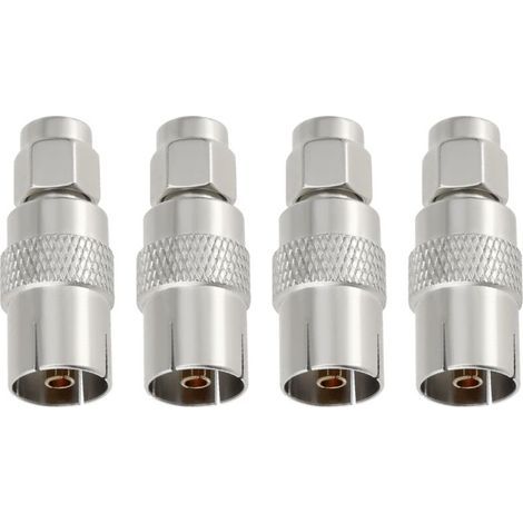10 adaptateurs de prise coaxiale SMA mâle/femelle 50 ohms IEC DVB-T pour connecteurs d'extension de câble d'antenne (1/4)