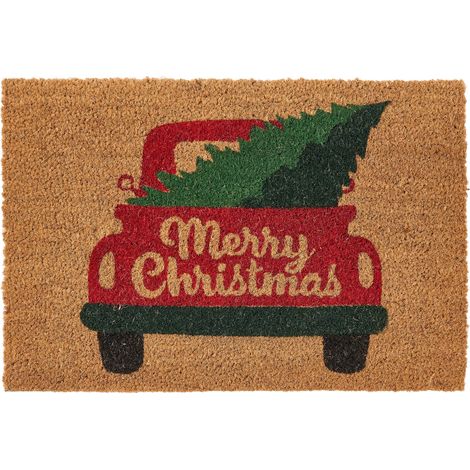 Fußmatte MIRELO Bunt 40 x 60 cm Weihnachtsmotiv Kokosfasern (1/5)