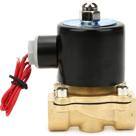 Électrovanne normalement fermée 2W160-15, filetage femelle G1/2 BSPP, corps en laiton, modèle 2W-160-15, 12V. (1/5)