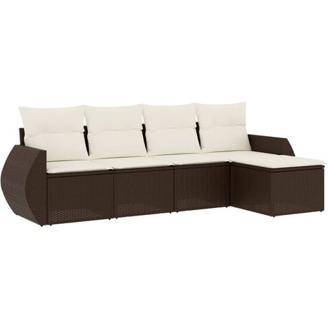 Maison Exclusive - Set comedor de jardín 5 piezas y cojines ratán (1/5)