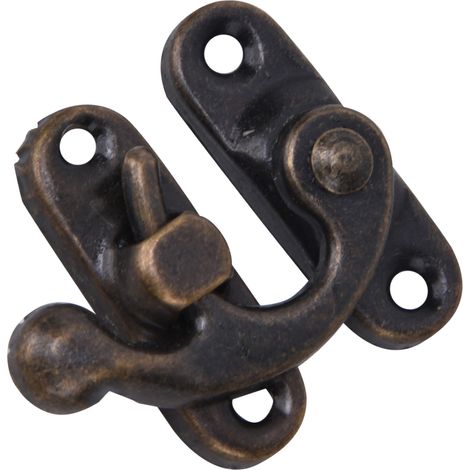 Lot de 30 fermoirs à cliquet rétro en fer pour boîtes à bijoux et cadeaux, 3,2 x 2,8 cm, bronze, fermoir à cliquet droit (1/5)