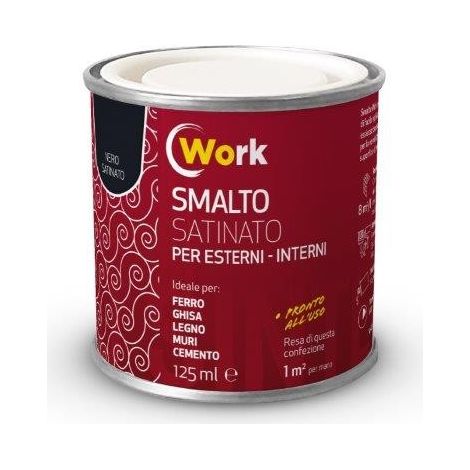 WORK SMALTO  SOLVENTE 125ML NERO SATINATO