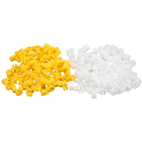 Paquete de 100 abrazaderas para varilla de cerradura de puerta 69293-12030, izquierda y derecha, amarillas y blancas, repuestos para Camry, Celica y Corolla. (1/5)