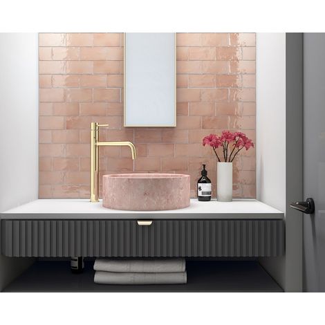 Faïence - MANACOR - BLUSH PINK - 7,5X15