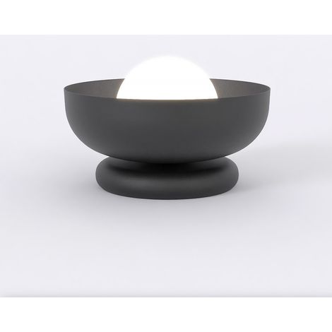 Lampada da tavolo Ozzy in acciaio nero opaco e vetro
