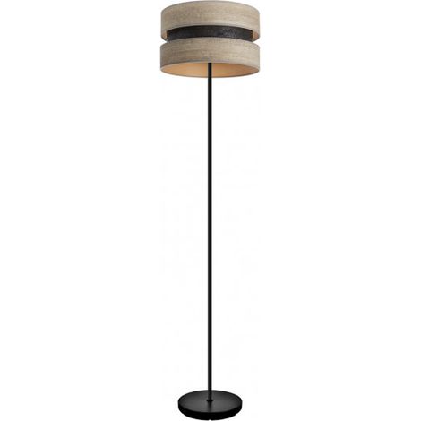 Pie Salon Colet 1xe27 Negro/madera Gris 160x40x40 Cm