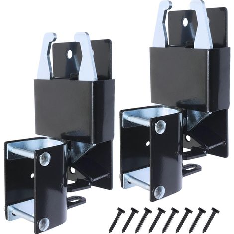Serrure de porte de clôture de ferme bidirectionnelle lourde pour porte métallique, porte de bétail, porte de vache, porte d'écurie, matériel de porte de ranch avec vis (2pc, noir) (1/5)