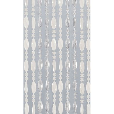TENDA A PERLINE 0661-211 - cm. 100x220 / bianco - ghiaccio
