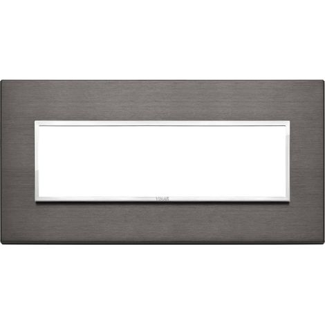 Placca Vimar Eikon Evo Alluminio Grigio lava 7 moduli codice 21657.03 (1/2)