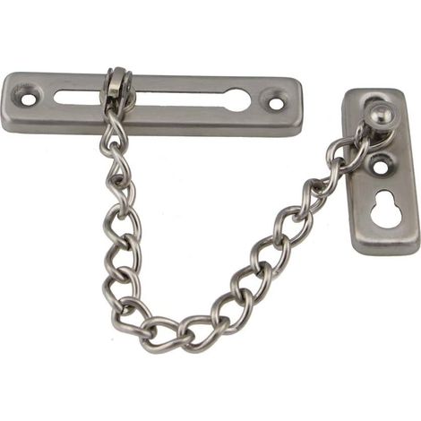 1 - Chaîne De Porte - Acier Inoxydable 304 - Sécurité Résidentielle - Finition Satinée - Argent - 20x6cm