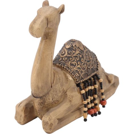 Statue de chameau en résine durable, à fond plat, style rétro, au lustre exquis, ornement de chameau pour la décoration de la maison ou du bureau. (1/5)