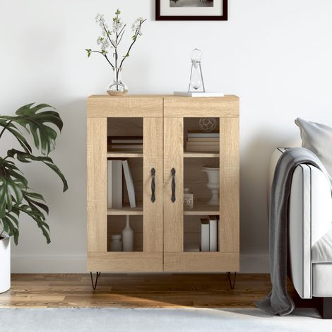Buffet bas,Buffet Commode industriel chêne sonoma 69,5x34x90 cm bois d'ingénierie -QS64566 (1/5)