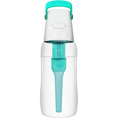 Dafi Botella de Filtro Solid  Filtro de carbono incluido  Reduce el sabor y el olor del cloro  Se debe beber sin inclinar la botella  Sello hermético  0,5 L  Libre de BPA  Turquesa (1/3)