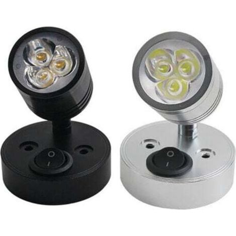 Two pieces, indoor reading lamps, LED indoor wall lights for camper vans, spotlights for cars and yachts with switches