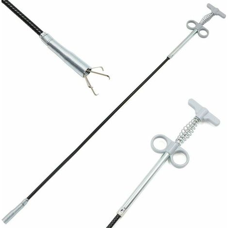 Green Mobility-Pince à griffes flexible Outil de nettoyage de tuyaux Outil de préhension (système de pression à ressort) 4 griffes Outil multifonction pour évier de cuisine, salle de bain - 90 cm 1 pi (1/5)