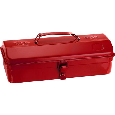 Boîte À Outils 14.2" Portable En Acier Boîte À Outils Style Toit En Pente Avec Fermeture À Loquet Métallique Coffre À Outils Pour Maison Atelier Voiture, Rouge (1/5)
