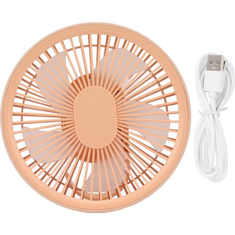 Ventilateur plafonnier LED 2-en-1 portable, rechargeable USB, lumière nocturne extérieur, rose, pour maison, voiture, bureau, camping, voyage (1/5)