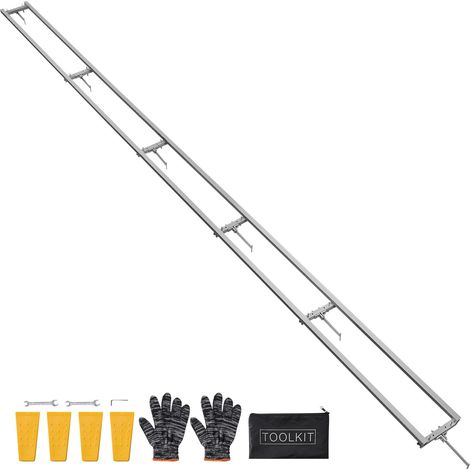Rail de Guidage pour Scierie Mobile Portative, Portée de Coupe 4,57 m, Guide à Rail Réglable Aluminium pour Tronçonneuse, avec 6 Barres Transversales, 4 Cales, pour Constructeurs et Menuisiers (1/5)