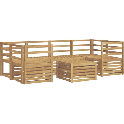 Ensemble de canapés d'extérieur 7 pc Blanc Bois d'Acacia Massif vidaXL (1/5)