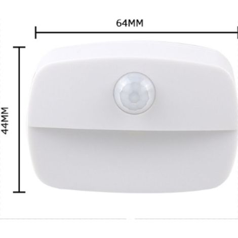 Set di 3 luci notturne a LED, autoadesive, con sensore di movimento e luce, ideali per la cameretta dei bambini, la camera da letto, il garage e il corridoio (luce bianca calda). (1/4)