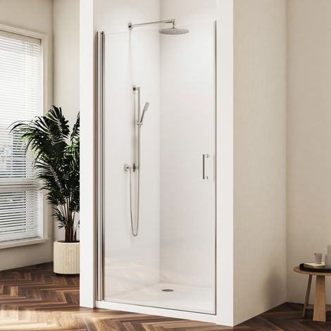 Duschtür Nischentür 90x195cm Nischendrehtür Dusche Duschkabine Pendeltür Nische Duschabtrennung 6mm NANO ESG Glas Duschwand (1/4)