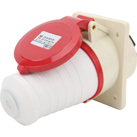 Ensemble de prises industrielles encastrées 5 broches triphasées 380/415 V 32 A 3P+N+T IP44, boîtier isolé, montage en 6 h (1/5)