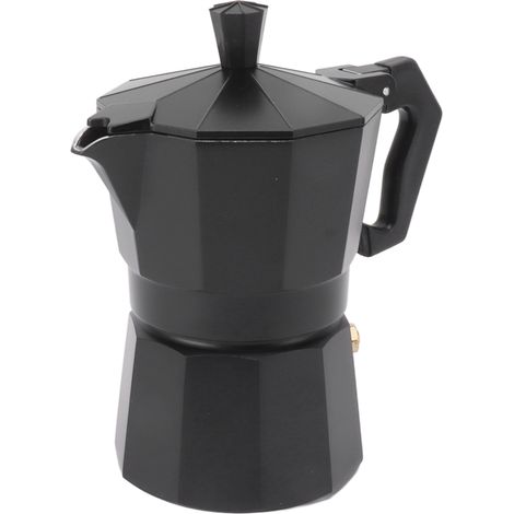Cafetière italienne Moka Pot sur cuisinière, cafetière manuelle en alliage d'aluminium, accessoire DIY cuisine, noir, 300 ml (1/5)