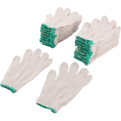Carte d'approvisionnement : 12 paires de gants travail blancs en coton protégé pour l'industrie, (1/3)