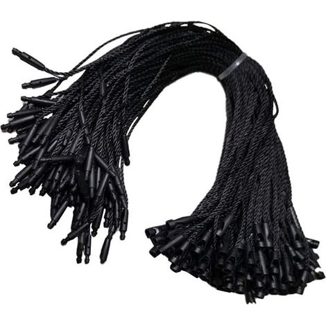1000 cordons à pression en nylon de 7,5 pouces, adaptés aux étiquettes de vêtements, étiquettes de prix, étiquettes de chaussures, étiquettes de bagages, etc. (noir) (1/4)
