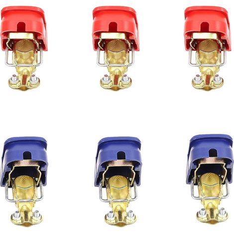 S-giant 6 x cosses de batterie, cosses de batterie de voiture, 12 V, pinces rapides, pinces de batterie pour bateau, (1/4)