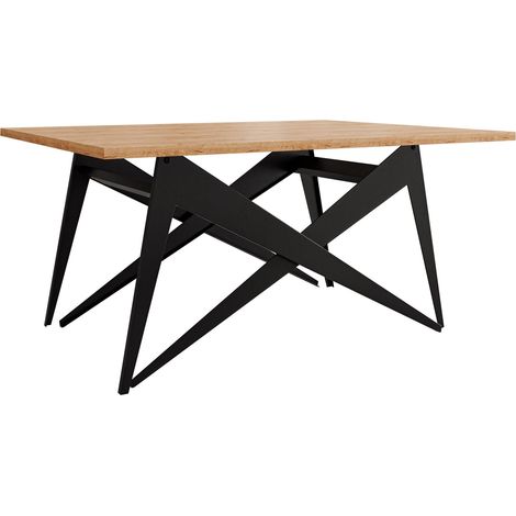 Mesa de centro convertible Oswego 150, Roble dorado artesanal + Negro, 45x70x90cm, Diámetro: 0, Aglomerado laminado, Angular